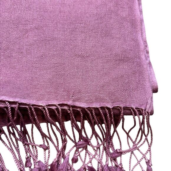 Ladies Mix Nouveau Pink Fringe End Pashmina‎ - Picture 4 of 12
